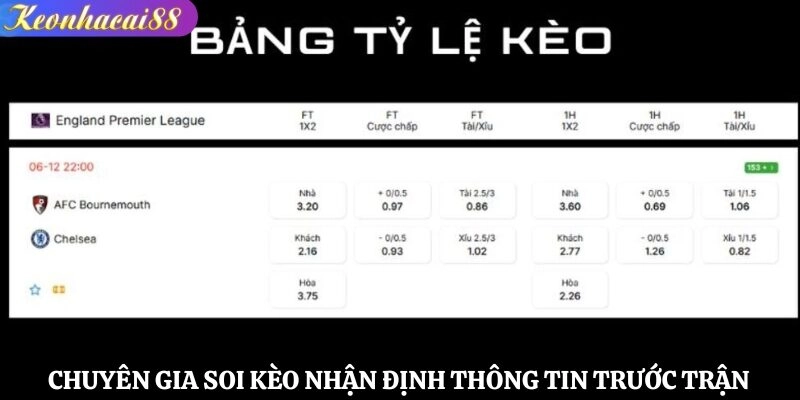 Chuyên gia soi kèo nhận định thông tin trước trận